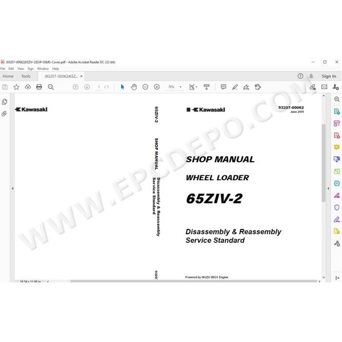 Kawasaki Wheel Loader 65Z4-2 parts + service manual