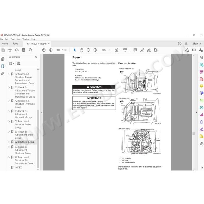 Kawasaki Wheel Loader 65Z5 parts + service manual