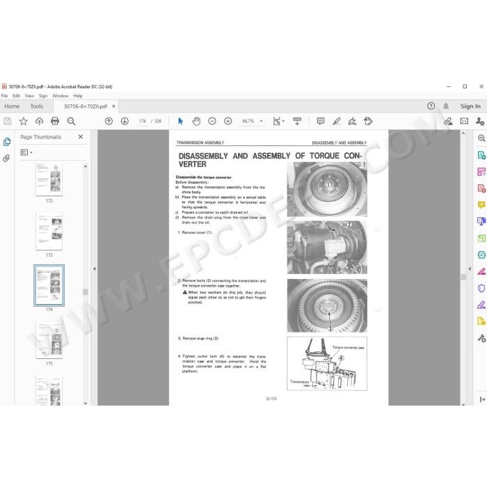 Kawasaki Wheel Loader 70Z2 parts + service manual