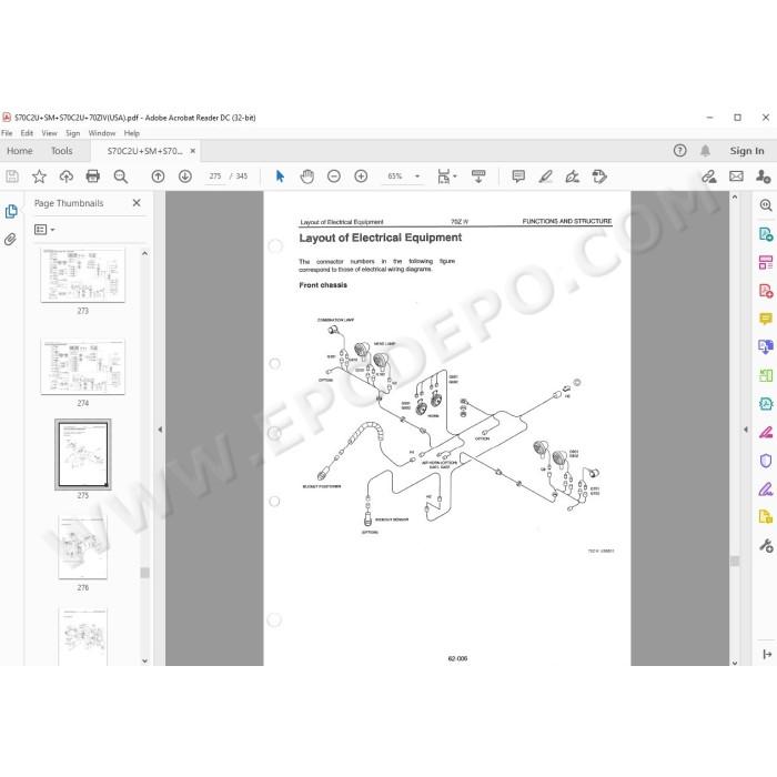 Kawasaki Wheel Loader 70Z4 parts + service manual