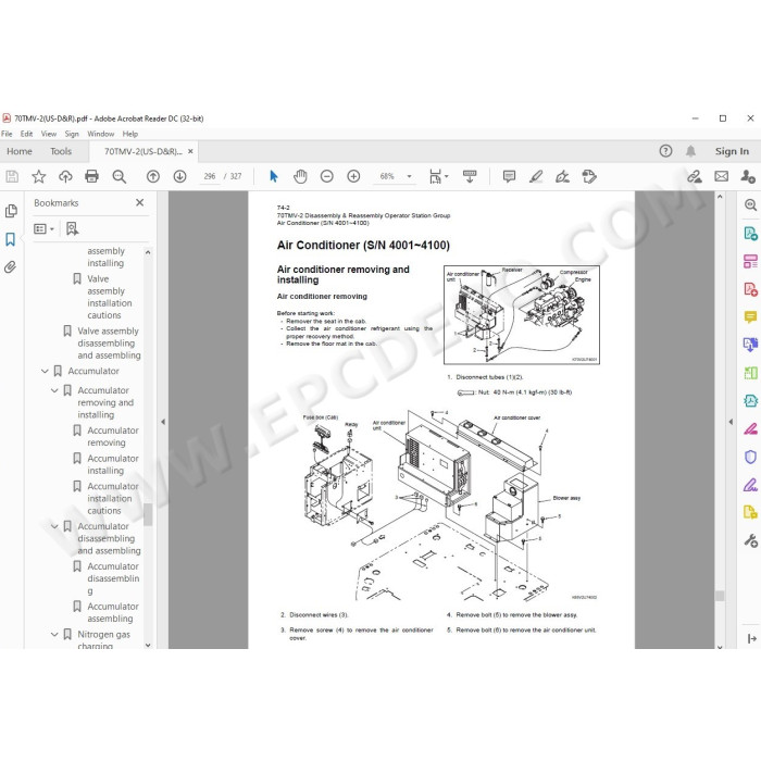 Kawasaki Wheel Loader 70Z5-2 70TM5-2 parts + service manual