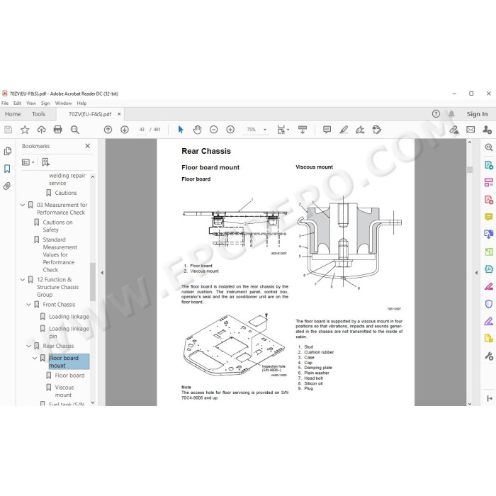 Kawasaki Wheel Loader 70Z5 parts + service manual