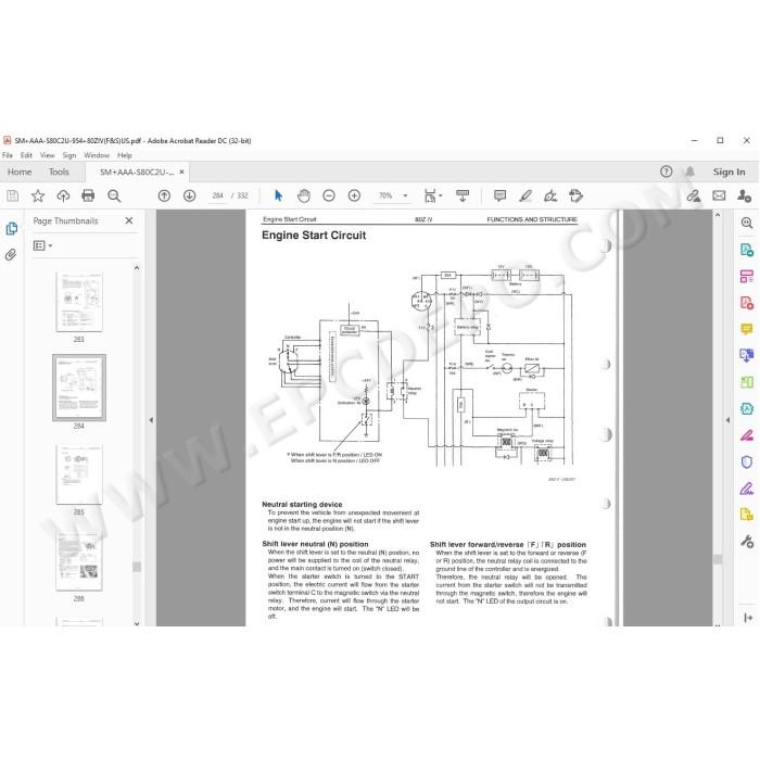 Kawasaki Wheel Loader 80Z4 parts + service manual