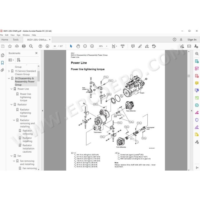 Kawasaki Wheel Loader 80Z5-2 parts + service manual