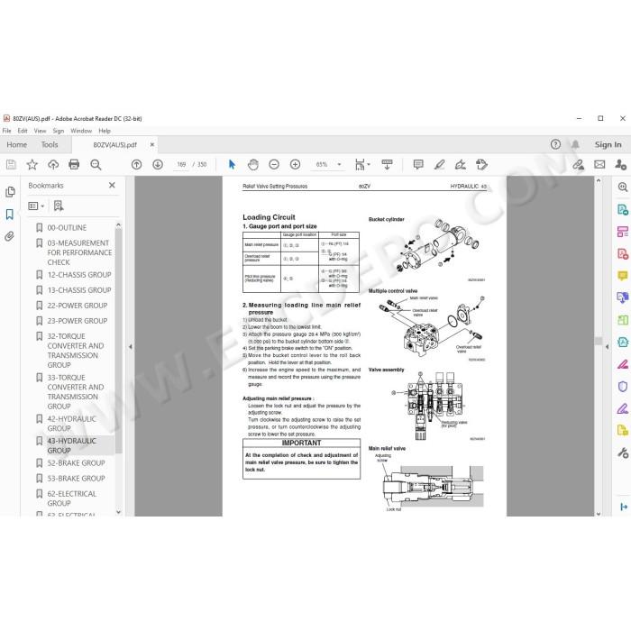 Kawasaki Wheel Loader 80Z5 parts + service manual