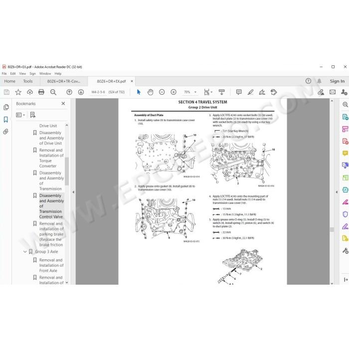 Kawasaki Wheel Loader 80Z6 parts + service manual