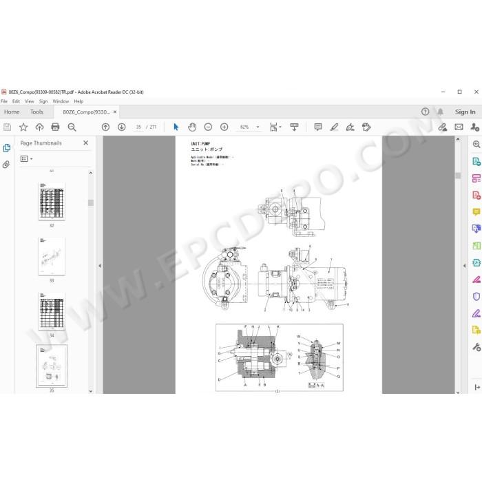 Kawasaki Wheel Loader 80Z6 parts + service manual