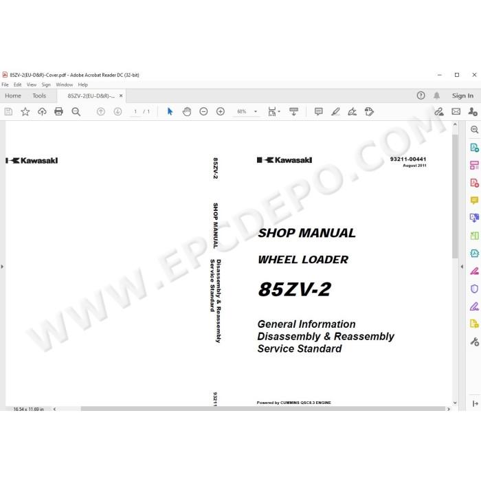 Kawasaki Wheel Loader 85Z5-2 parts + service manual