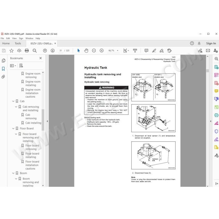 Kawasaki Wheel Loader 85Z5-2 parts + service manual
