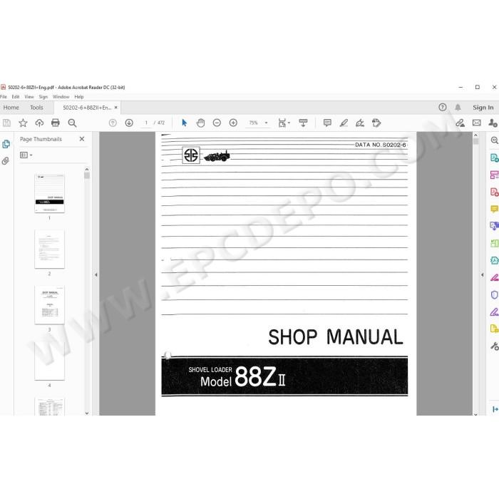 Kawasaki Wheel Loader 88Z2 parts + service manual