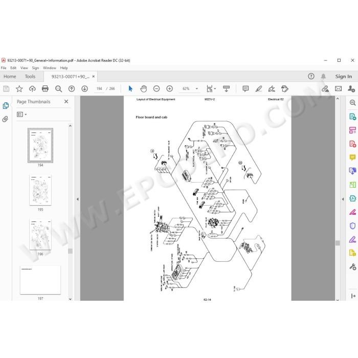 Kawasaki Wheel Loader 90Z4-2 parts + service manual