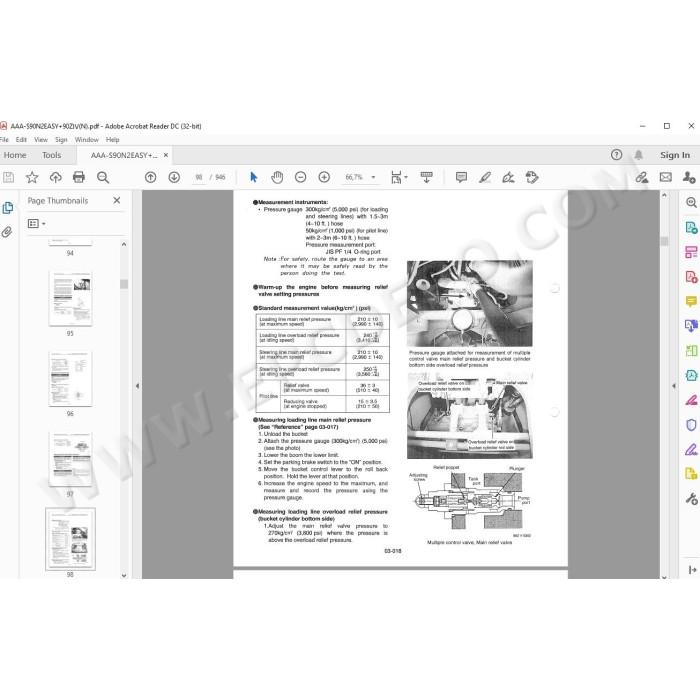 Kawasaki Wheel Loader 90Z4 parts + service manual