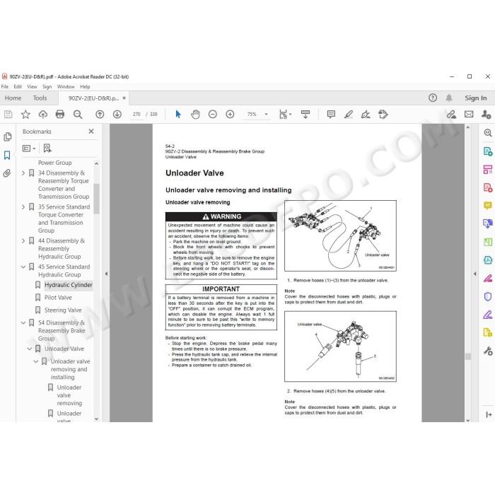 Kawasaki Wheel Loader 90Z5-2 parts + service manual