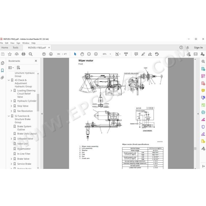 Kawasaki Wheel Loader 90Z5 parts + service manual