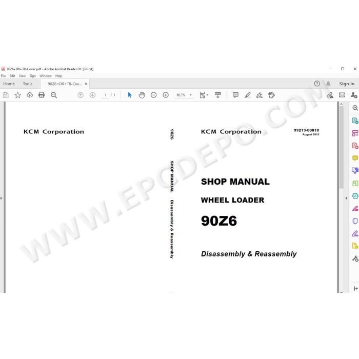 Kawasaki Wheel Loader 90Z6 parts + service manual