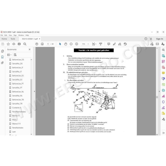 Kawasaki Wheel Loader 90Z6 parts + service manual