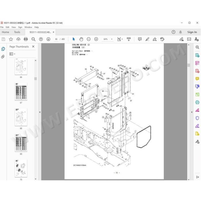 Kawasaki Wheel Loader 90Z7 92Z7 90Z7B parts + service manual