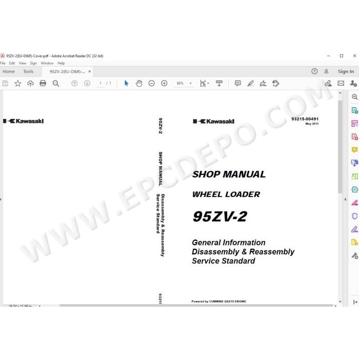 Kawasaki Wheel Loader 95Z5-2 parts + service manual