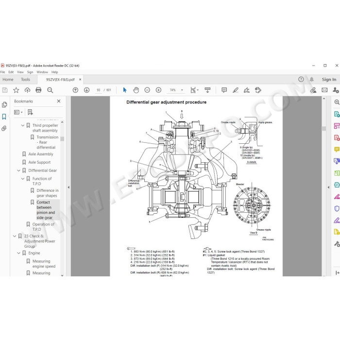 Kawasaki Wheel Loader 95Z5 parts + service manual