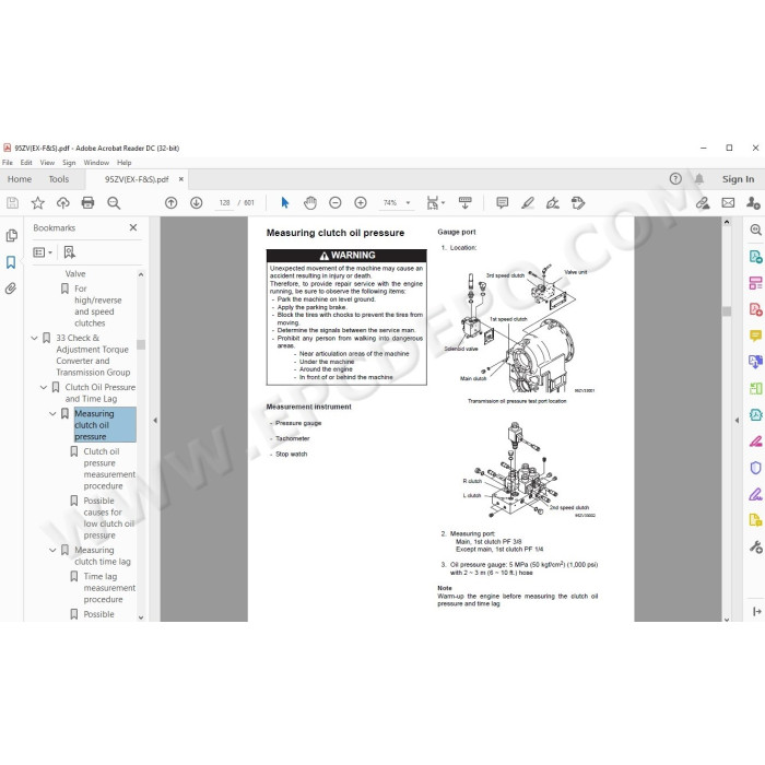 Kawasaki Wheel Loader 95Z5 parts + service manual