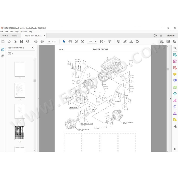 Kawasaki Wheel Loader 95Z5 parts + service manual