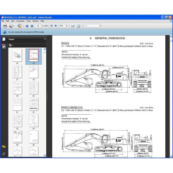 KOBELCO SK EXCAVATOR SERVICE & REPAIR MANUAL