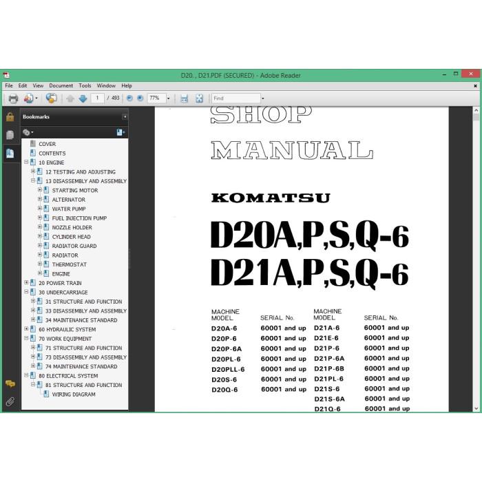 KOMATSU BULLDOZER SERVICE & REPAIR MANUAL PACK