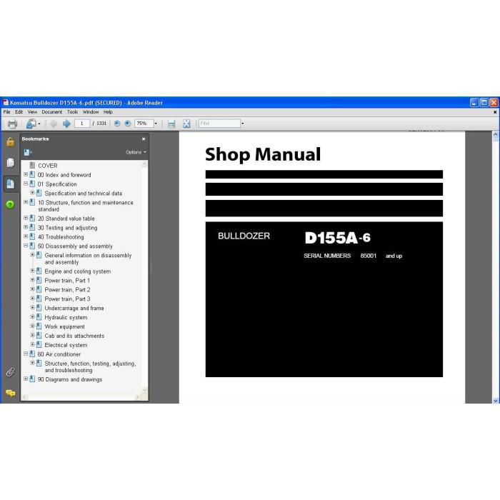 KOMATSU BULLDOZER D155A-6 SERVICE MANUAL