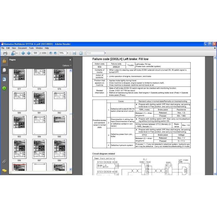 KOMATSU BULLDOZER D155A-6 SERVICE MANUAL