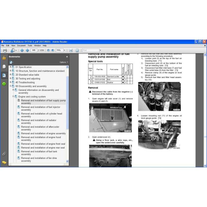 KOMATSU BULLDOZER D155A-6 SERVICE MANUAL
