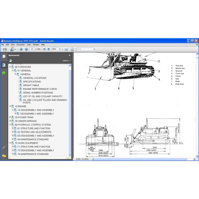 Komatsu Bulldozer D50A-16 D50P-16 D50PL-16 D53A-16 D53P-16 service manual
