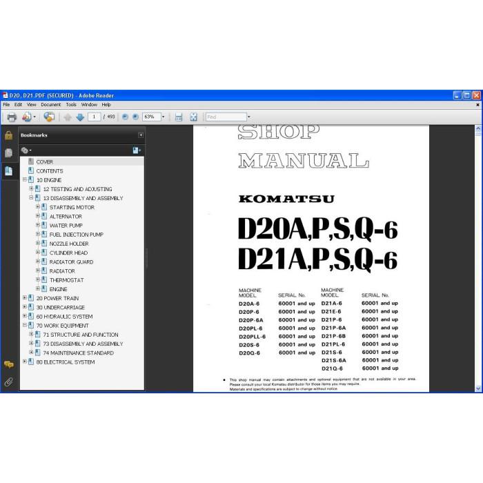 KOMATSU CRAWLER LOADER SERVICE & REPAIR MANUAL