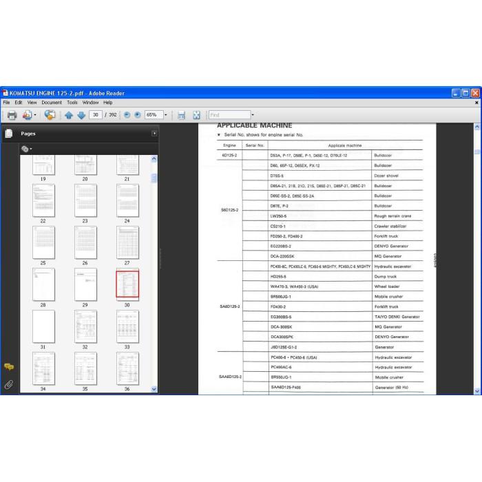 Komatsu Engine 125-2 series service manual