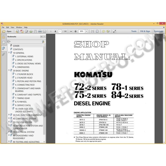 KOMATSU ENGINE WORKSHOP SERVICE MANUAL