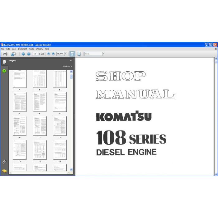 KOMATSU ENGINE 108 SERIES S6D108-1 SA6D108-1 SERVICE MANUAL