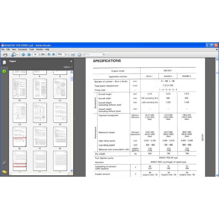 KOMATSU ENGINE 108 SERIES S6D108-1 SA6D108-1 SERVICE MANUAL