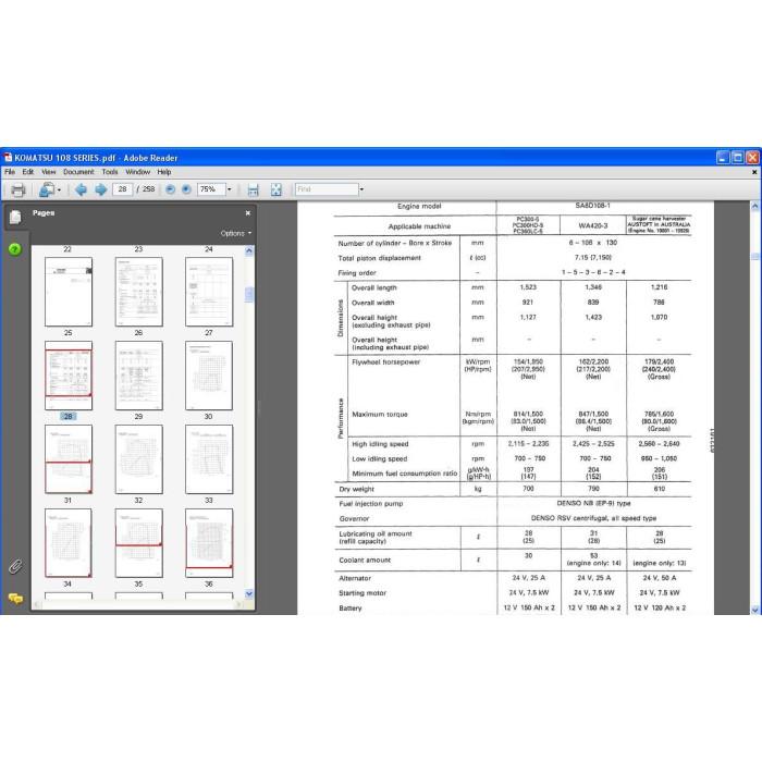 KOMATSU ENGINE 108 SERIES S6D108-1 SA6D108-1 SERVICE MANUAL