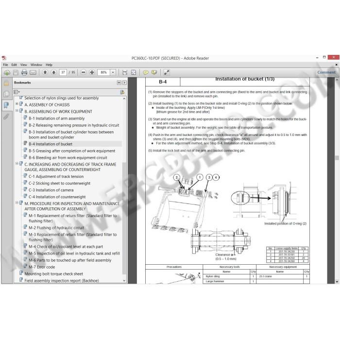 KOMATSU HYDRAULIC EXCAVATOR SERVICE MANUAL