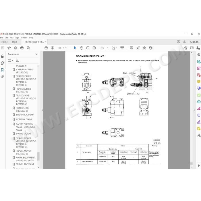 Komatsu Excavator PC200-6 PC200LC-6 PC210-6 PC210LC-6 PC220-6 PC220LC-6 PC230-6 PC230LC-6 PC250LC-6 service manual