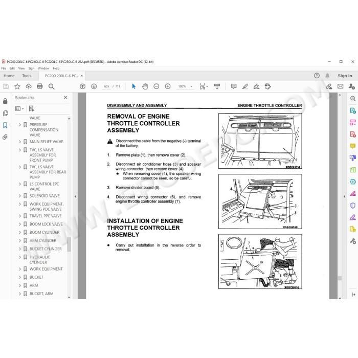 Komatsu Excavator PC200-6 PC200LC-6 PC210-6 PC210LC-6 PC220-6 PC220LC-6 PC230-6 PC230LC-6 PC250LC-6 service manual