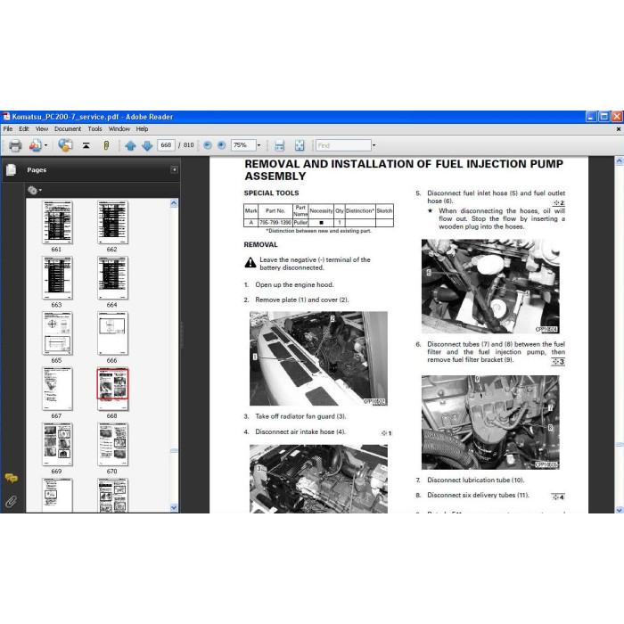 Komatsu Excavator PC200-7 PC200LC-7 PC220-7 PC220LC-7 service manual