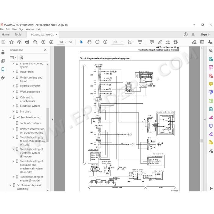 Komatsu Excavator PC228USLC-10 workshop service manual