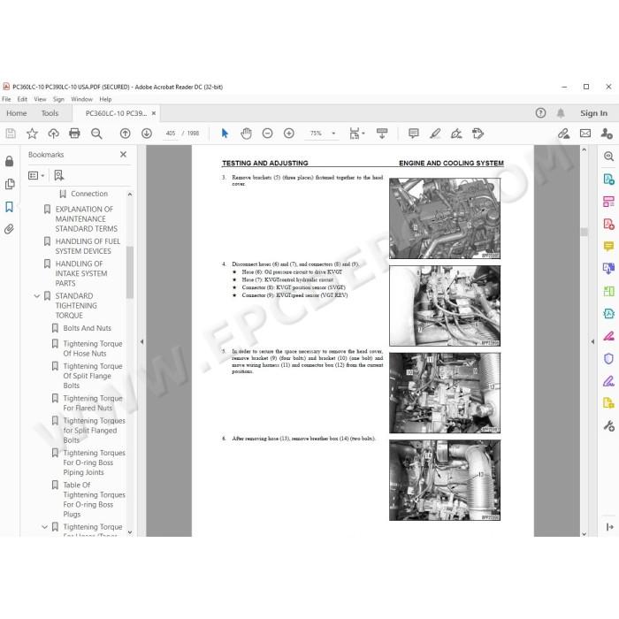Komatsu Excavator PC360LC-10 PC390LC-10 service manual
