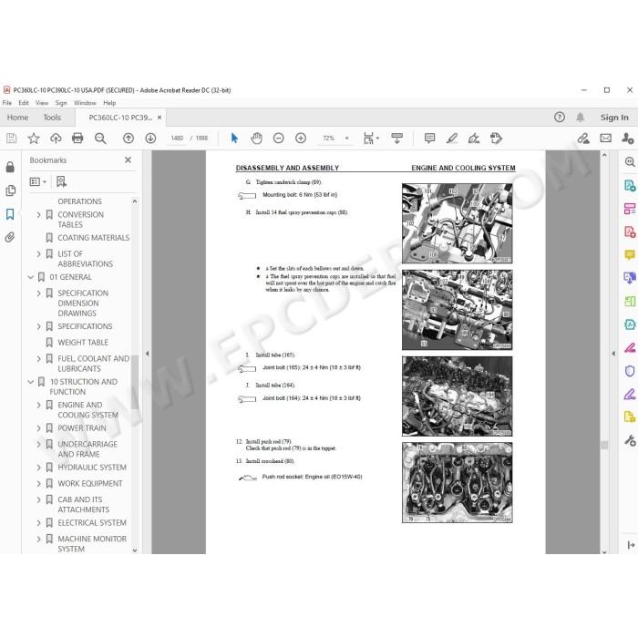 Komatsu Excavator PC360LC-10 PC390LC-10 service manual