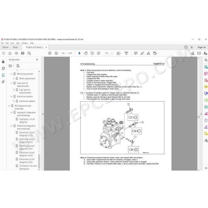 Komatsu Excavator PC800-8 PC800LC-8 PC800SE-8 PC850-8 PC850SE-8 service manual