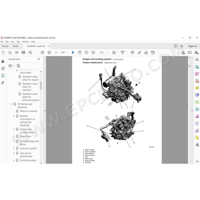 Komatsu Excavator PC88MR-10 workshop service manual