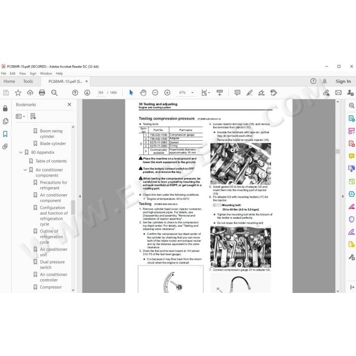 Komatsu Excavator PC88MR-10 workshop service manual