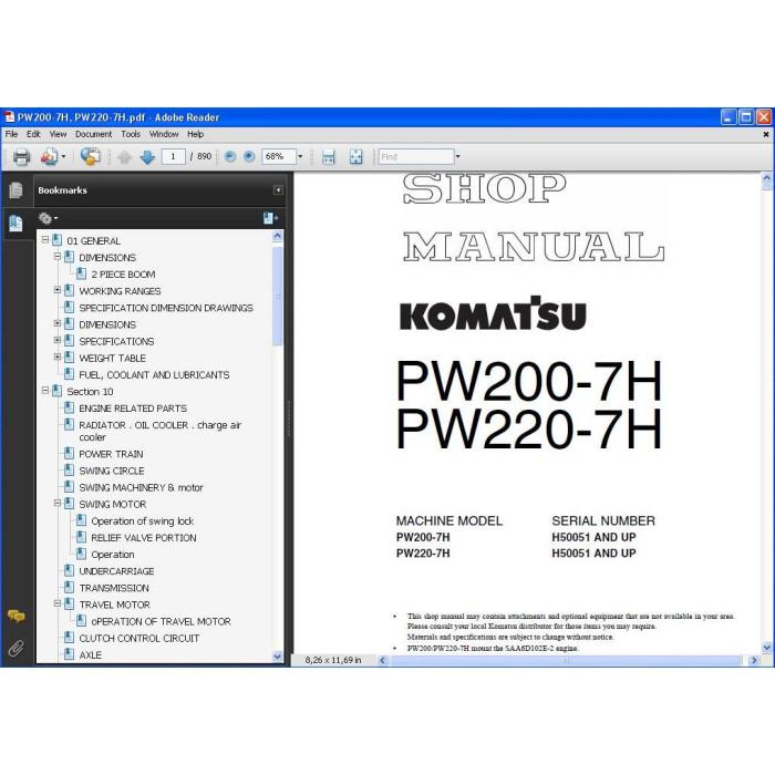 KOMATSU WHEELED EXCAVATOR PW SERVICE MANUAL