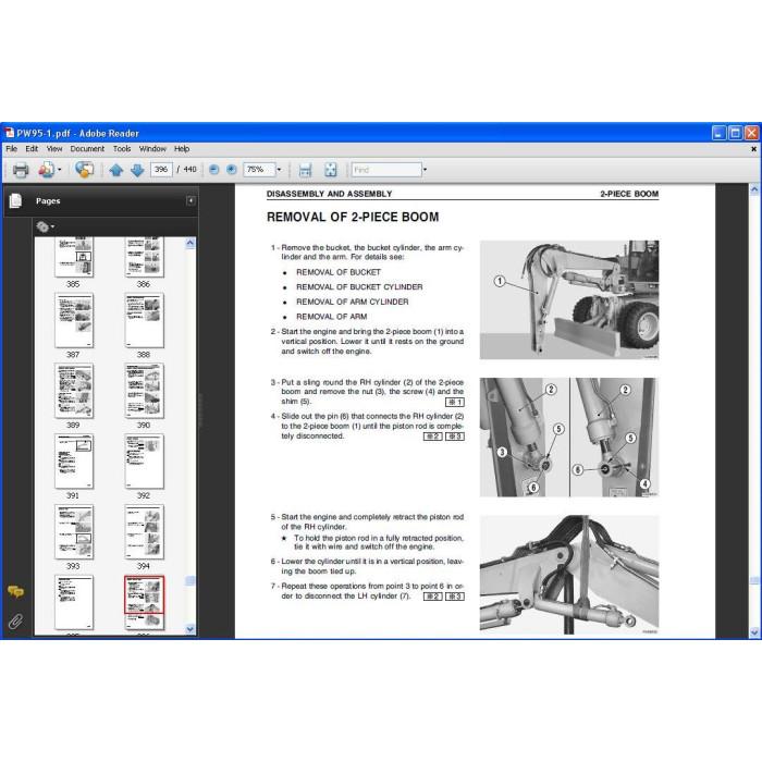 KOMATSU WHEELED EXCAVATOR PW SERVICE MANUAL