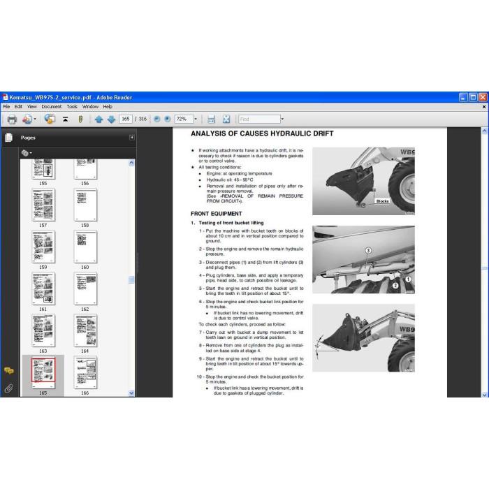 KOMATSU BACKHOE LOADER WB97S-2 SERVICE MANUAL